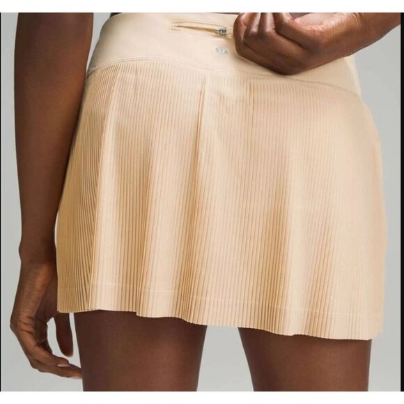 Lululemon Pleat to Street Mid-Rise Skirt Summer Glow Tennis Golf Women's 14 - Picture 1 of 6